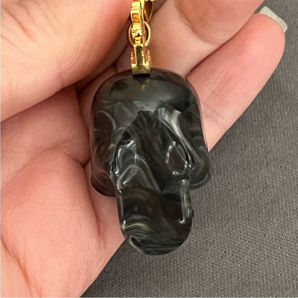 Alexander McQueen Marble Mohawk Skull Necklace - Picture 8 of 16